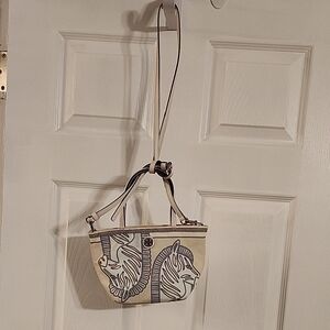 Tory Burch Cream and Brown Crossbody Bag